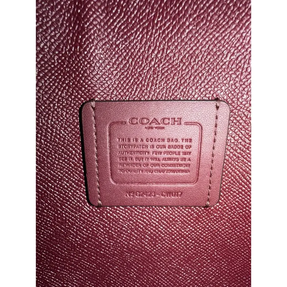 Coach Mollie Tote Bag 25 Merlot Croc Embossed Leather Crossbody CW017